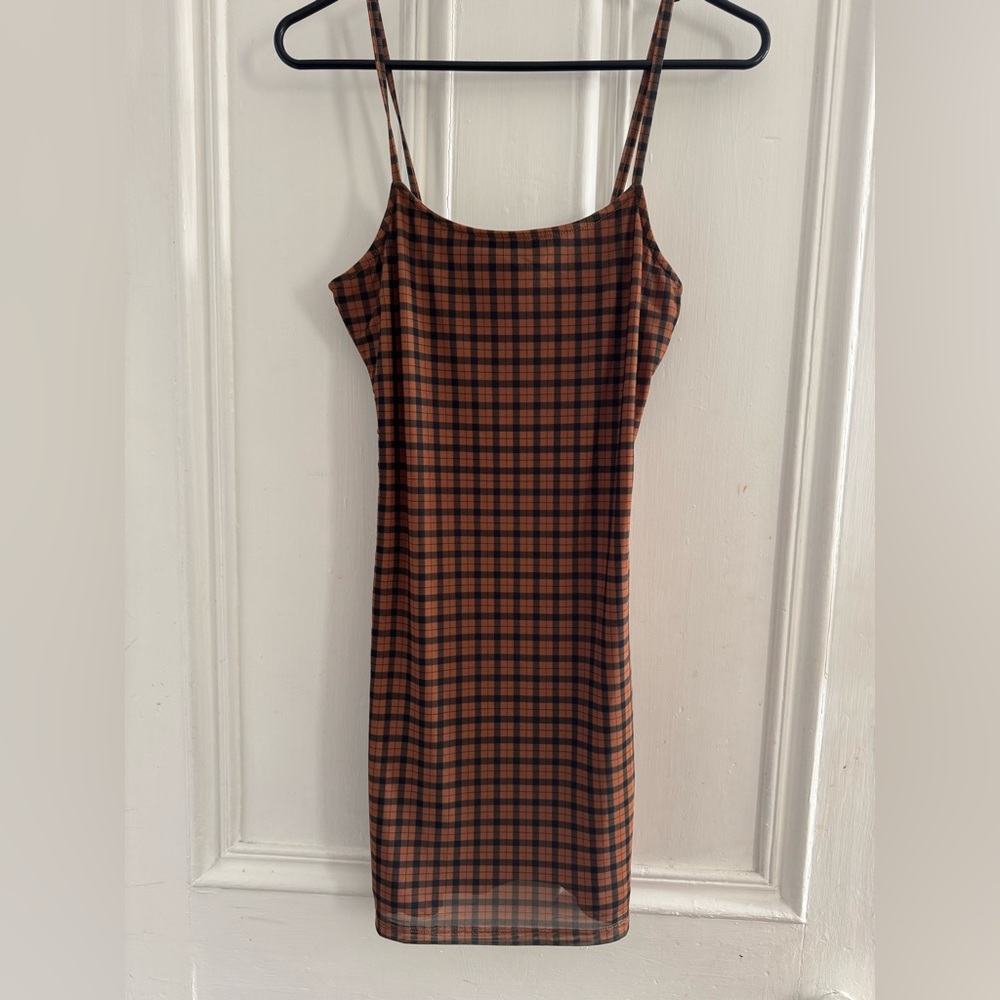 H&M Brown and Black Spaghetti Strap Slip Dress